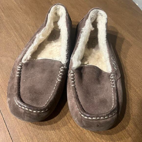 Ugg Ansley Slippers | Uggs | Moccasin | Brown Suede Look - Picture 7 of 7